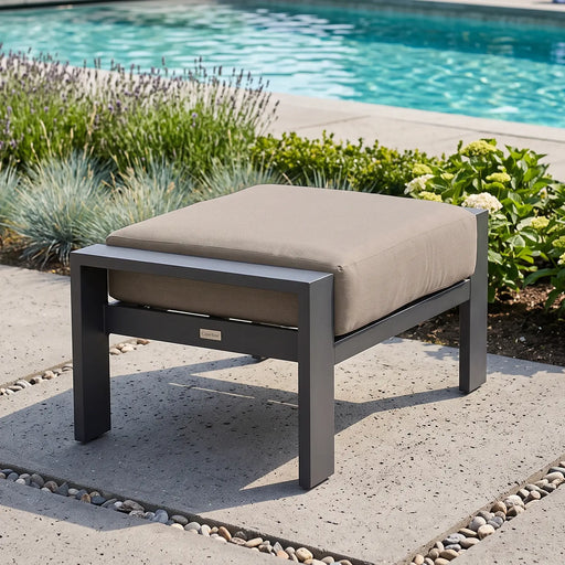 Sutton Cushioned Ottoman - Dove Acrylic - The Great Escape