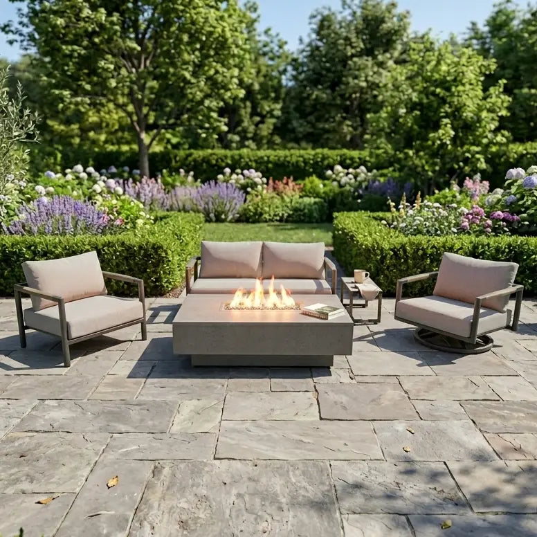 Madison 5 Piece Loveseat Firepit Chat Group - The Great Escape