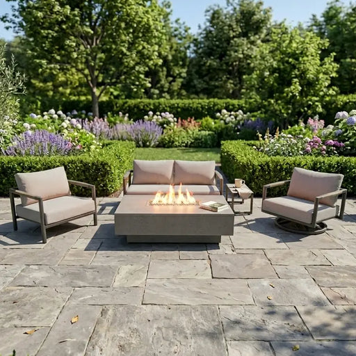 Madison 5 Piece Loveseat Firepit Chat Group - The Great Escape