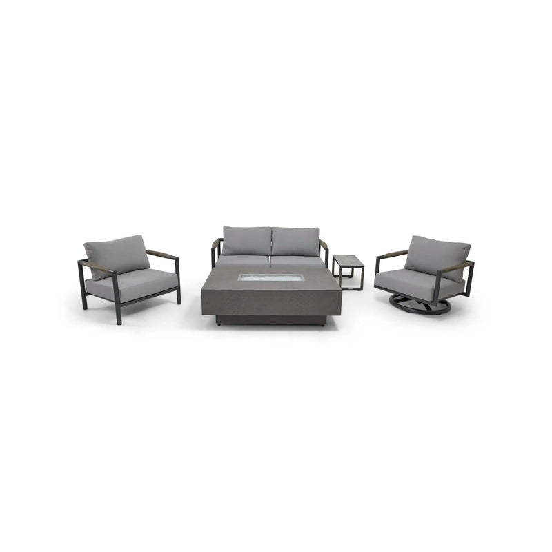 Madison 5 Piece Loveseat Firepit Chat Group - The Great Escape