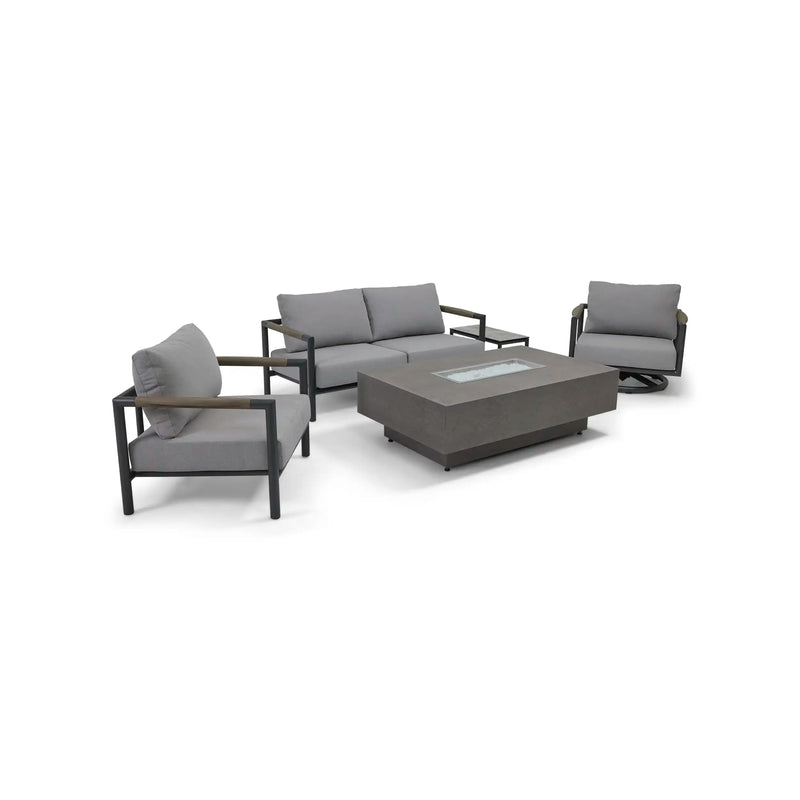 Madison 5 Piece Loveseat Firepit Chat Group - The Great Escape