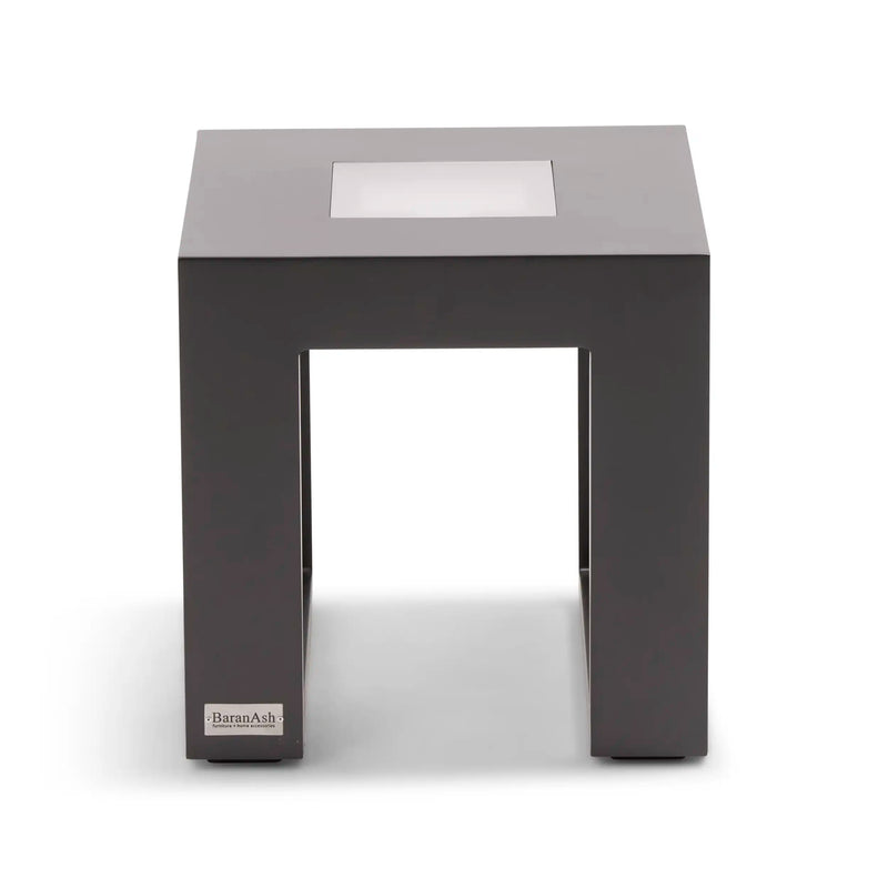 16" Square Aluminum Side Table W/ Light - The Great Escape