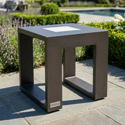 16" Square Aluminum Side Table W/ Light - The Great Escape