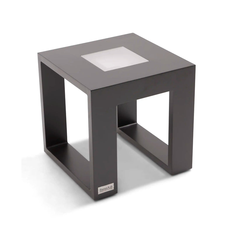 16" Square Aluminum Side Table W/ Light - The Great Escape