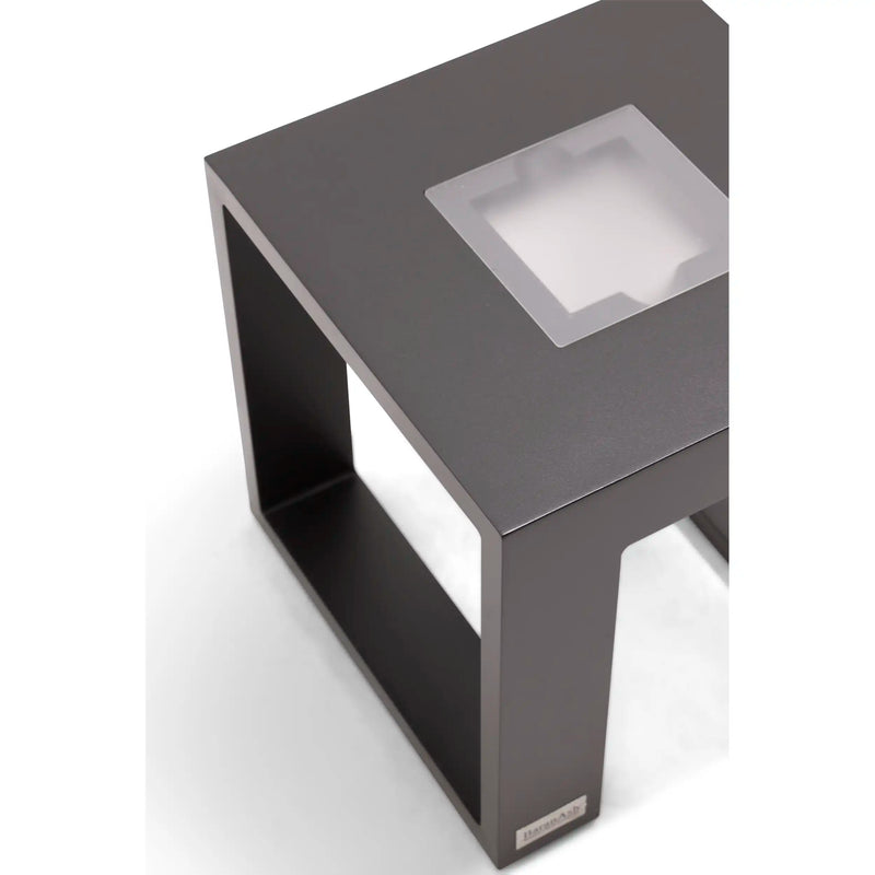 16" Square Aluminum Side Table W/ Light - The Great Escape