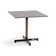 31 Inch Square Pedestal Slate Grey HPL Bistro Table - The Great Escape