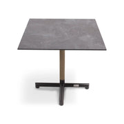 31 Inch Square Pedestal Slate Grey HPL Bistro Table - The Great Escape