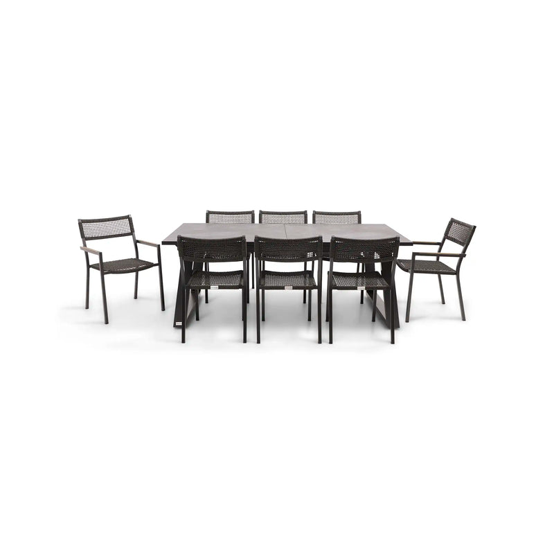 Ryder Rope/Sling 9 Piece Dining Group W/ Rect. Extension Table - The Great Escape