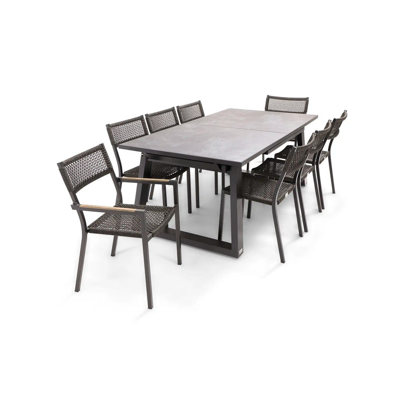 Ryder Rope/Sling 9 Piece Dining Group W/ Rect. Extension Table - The Great Escape