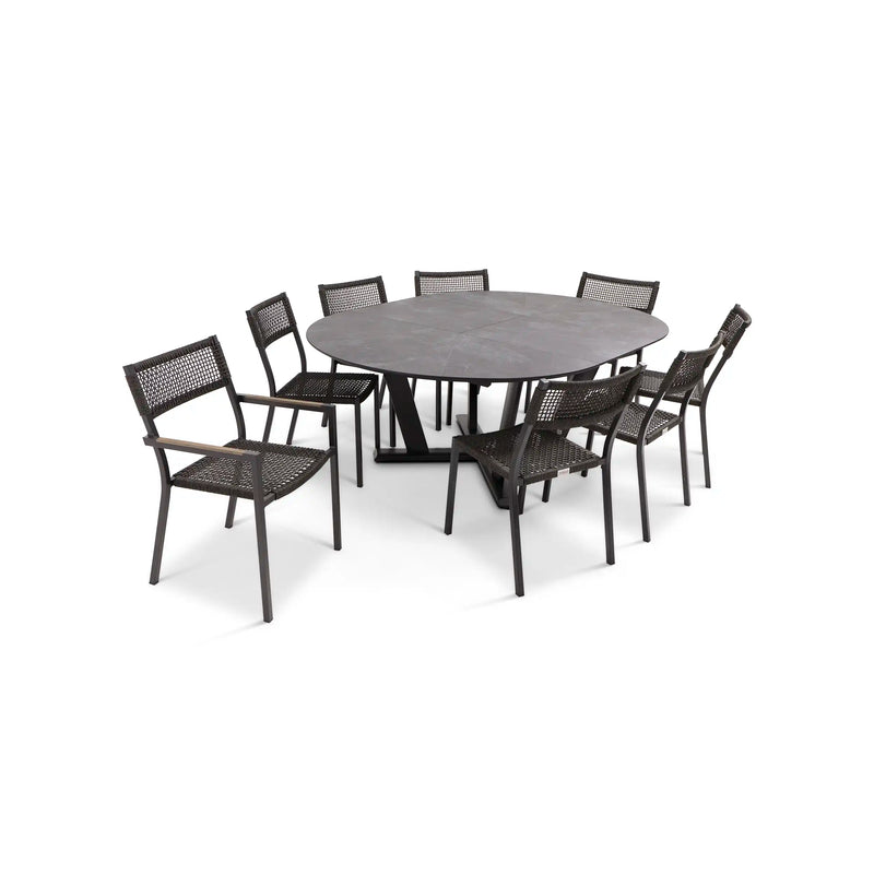 Ryder Rope/Sling 9 Piece Dining Group W/ Oval Extension Table - The Great Escape