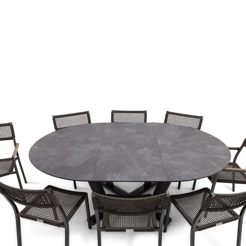 Ryder Rope/Sling 9 Piece Dining Group W/ Oval Extension Table - The Great Escape