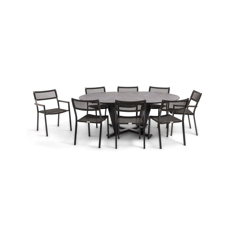 Ryder Rope/Sling 9 Piece Dining Group W/ Oval Extension Table - The Great Escape