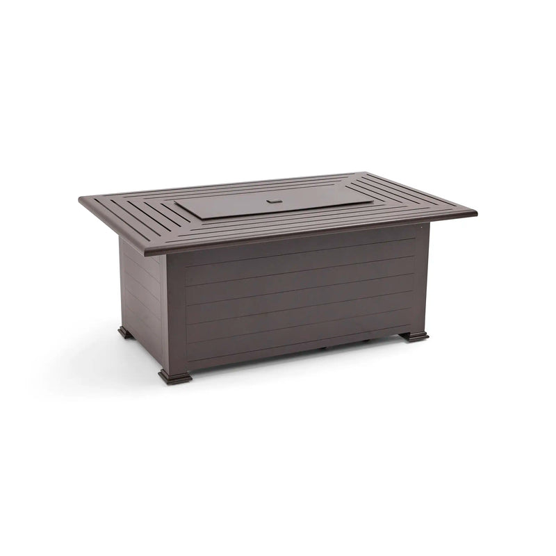 36"x58" Farnham Brown Fire Table W/ Lid - The Great Escape