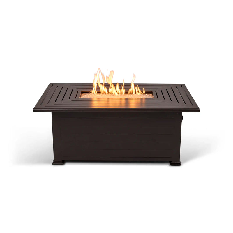 36"x58" Farnham Brown Fire Table W/ Lid - The Great Escape