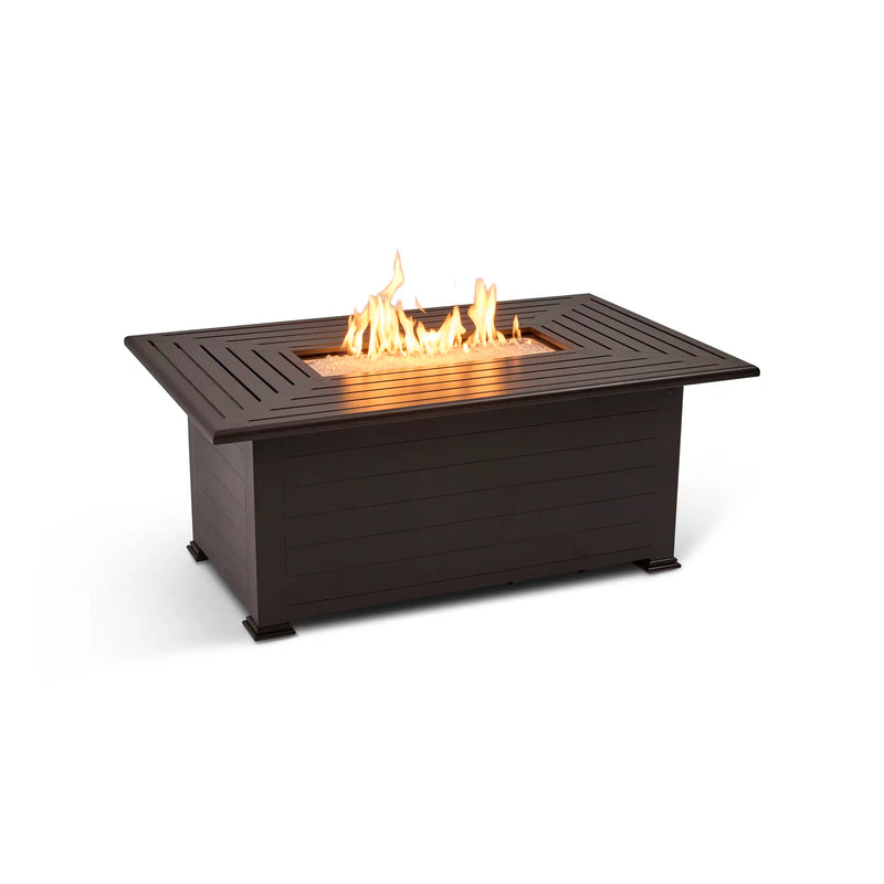 36"x58" Farnham Brown Fire Table W/ Lid - The Great Escape