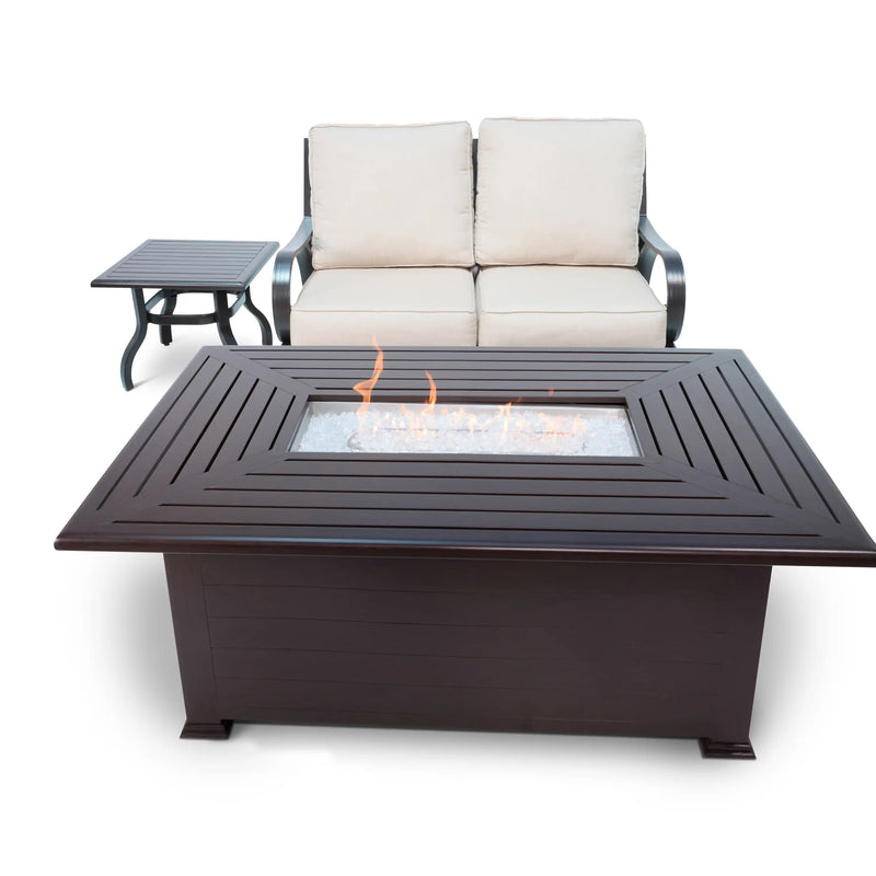 Aberdeen 5 Piece Loveseat Firepit Chat Group - The Great Escape