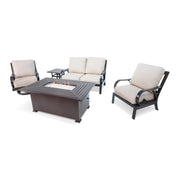 Aberdeen 5 Piece Loveseat Firepit Chat Group - The Great Escape