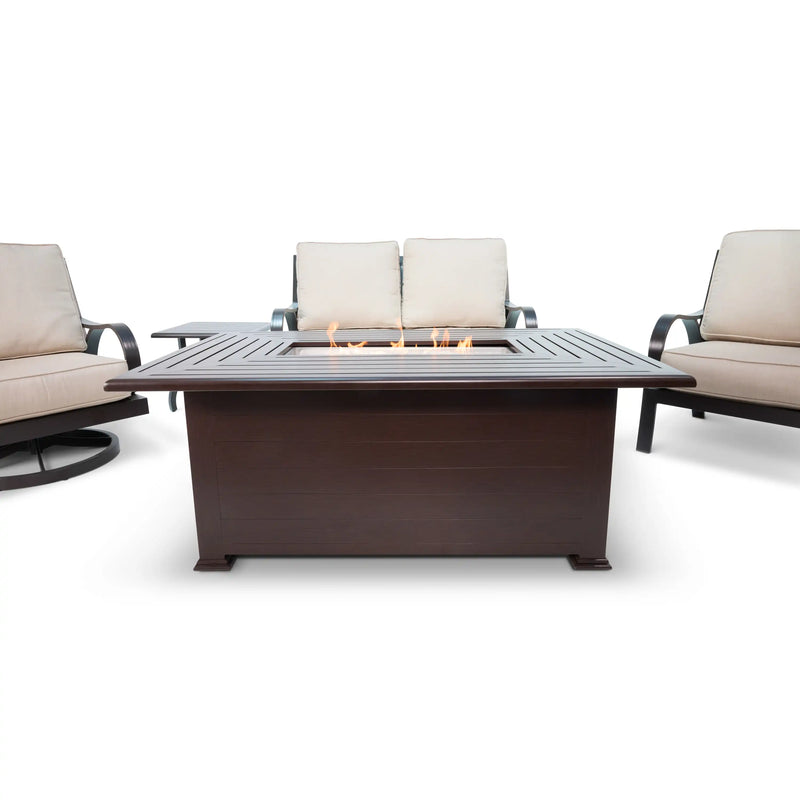 Aberdeen 5 Piece Loveseat Firepit Chat Group - The Great Escape