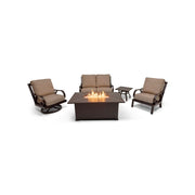 Aberdeen 5 Piece Loveseat Firepit Chat Group - The Great Escape