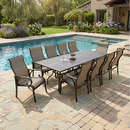 Aberdeen 11 Piece Dining Group W/ 44"x112" Rect. Table - The Great Escape