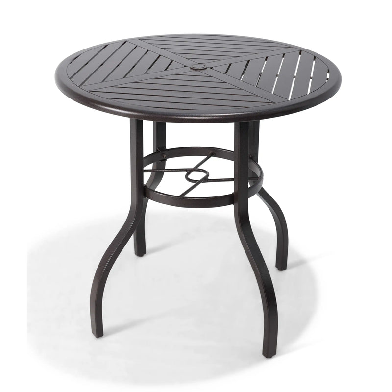 Aberdeen 42 Inch Round Scoria Farnham Slat Bar Height Table - The Great Escape