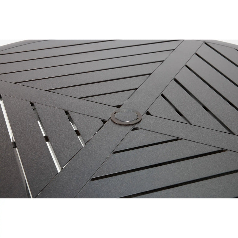 Aberdeen 42 Inch Round Scoria Farnham Slat Bar Height Table - The Great Escape