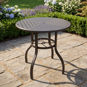42 Inch Round Scoria Farnham Slat Bar Height Table - The Great Escape