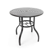 42 Inch Round Scoria Farnham Slat Bar Height Table - The Great Escape
