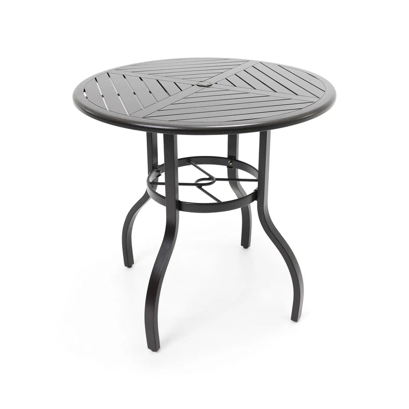 42 Inch Round Scoria Farnham Slat Bar Height Table - The Great Escape