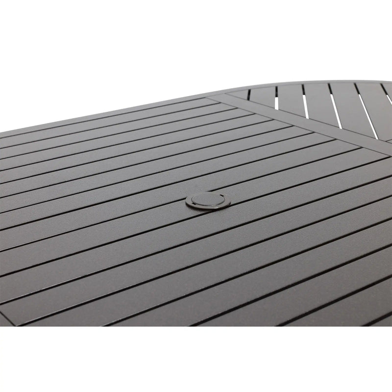 42x76 Inch Oval Scoria Farnham Slat Dining Table - The Great Escape
