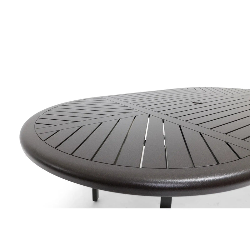 42x76 Inch Oval Scoria Farnham Slat Dining Table - The Great Escape
