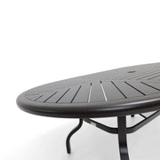 42x76 Inch Oval Scoria Farnham Slat Dining Table - The Great Escape