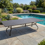 44"x112" Rectangle Scoria Farnham Slat Dining Table - The Great Escape