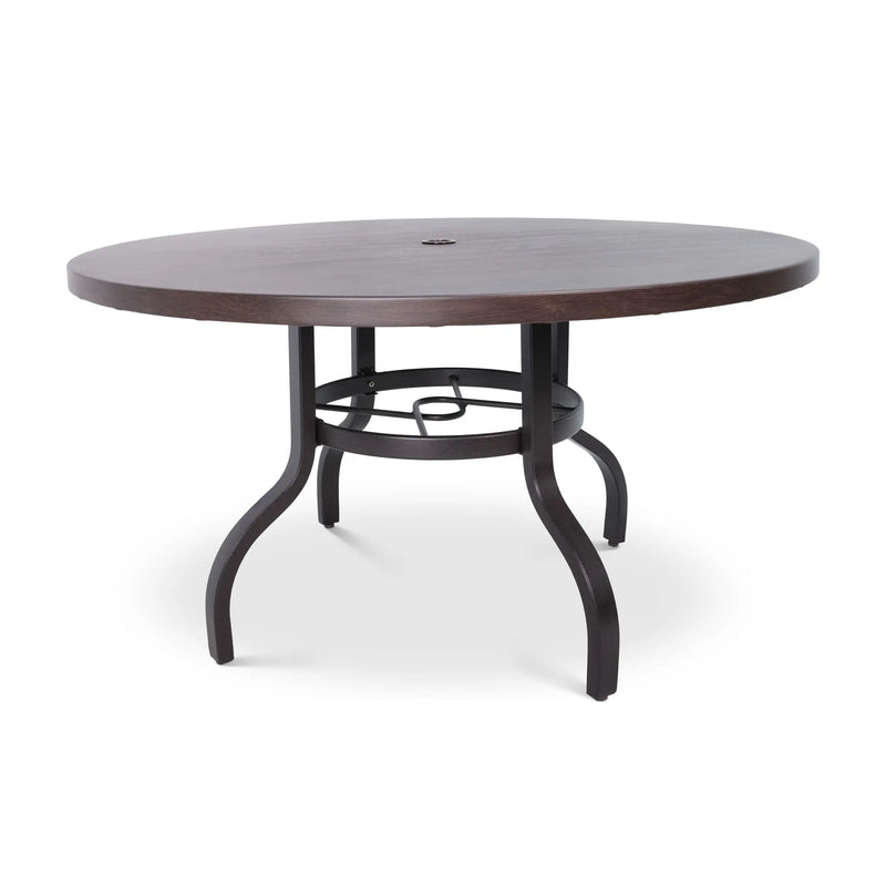 54 Inch Round Erie Etched Reclaimed Barnwood Table - The Great Escape