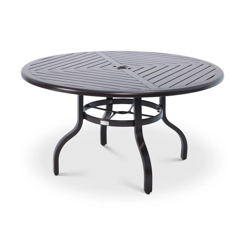 54 Inch Round Scoria Farnham Slat Table - The Great Escape