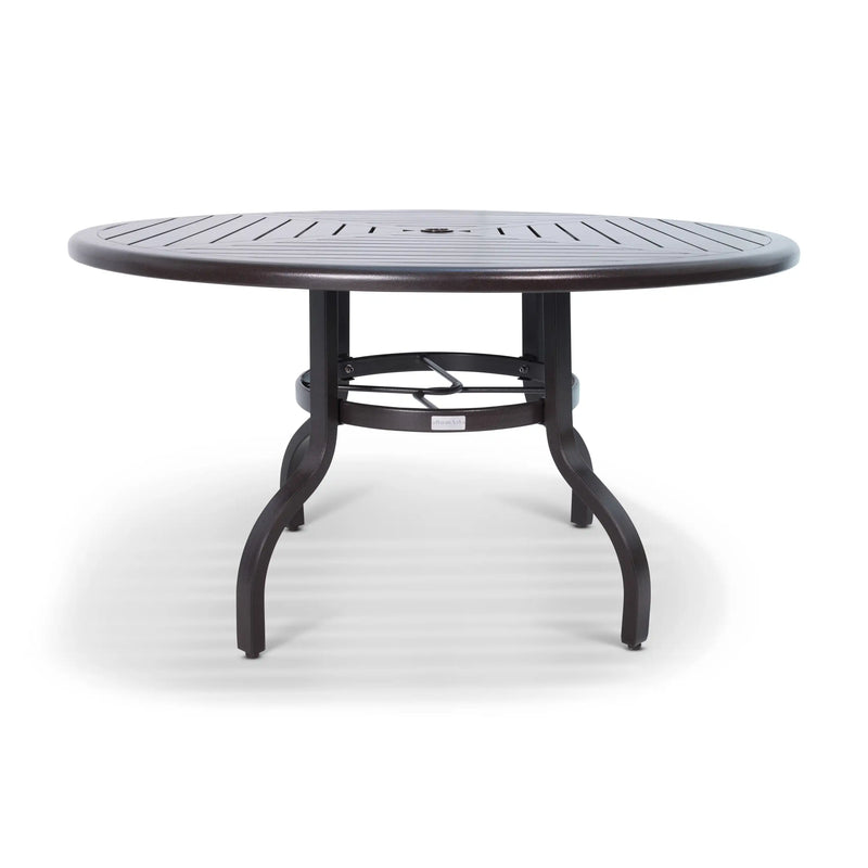 54 Inch Round Scoria Farnham Slat Table - The Great Escape