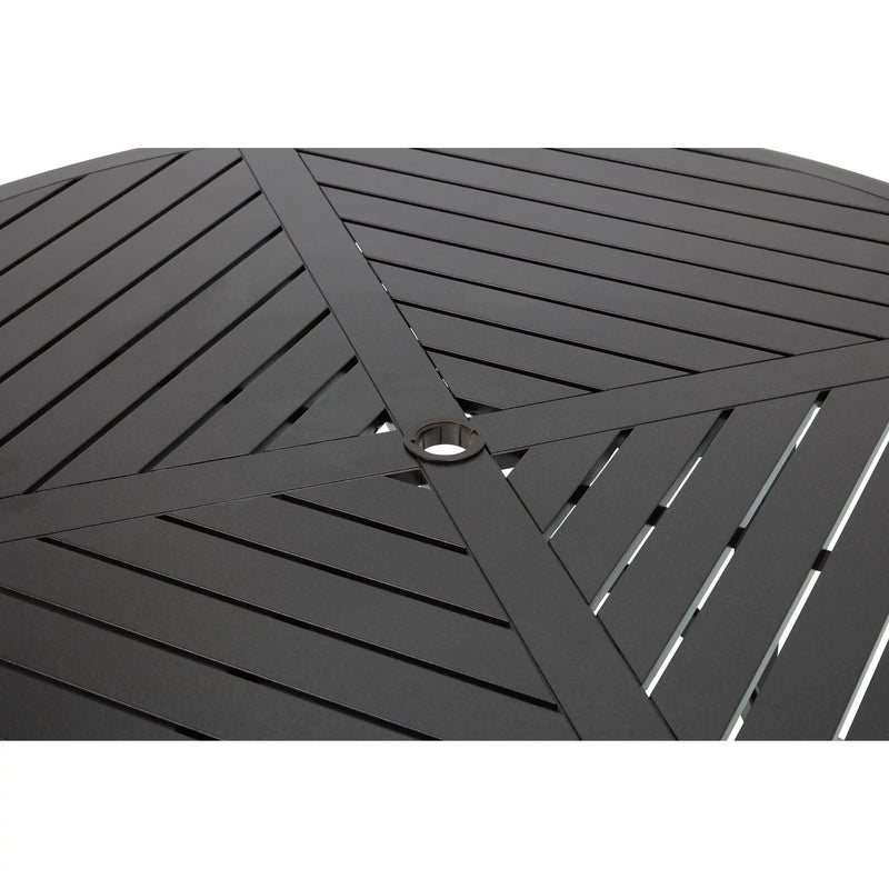 54 Inch Round Scoria Farnham Slat Table - The Great Escape