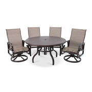 Aberdeen 5 Piece Erie Etched Dining Group With 2 Swivel Rockers - The Great Escape
