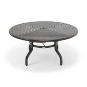 60 Inch Round Scoria Farnham Slat Dining Table - The Great Escape