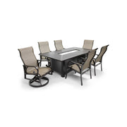 Aberdeen 7 Piece Firepit Dining Group - The Great Escape