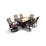 Aberdeen 7 Piece Firepit Dining Group - The Great Escape