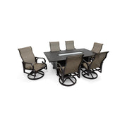 Aberdeen 7 Piece Firepit Dining Group - The Great Escape