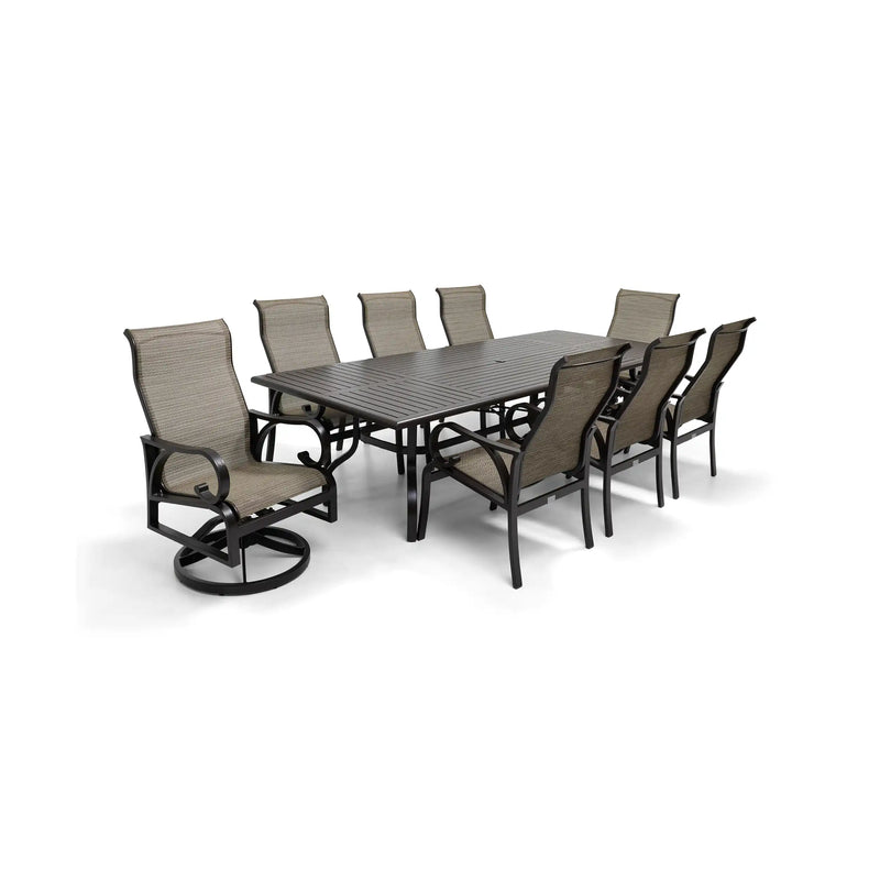 Aberdeen 9 Piece Dining Group W/ 44"x112" Rect. Table - The Great Escape