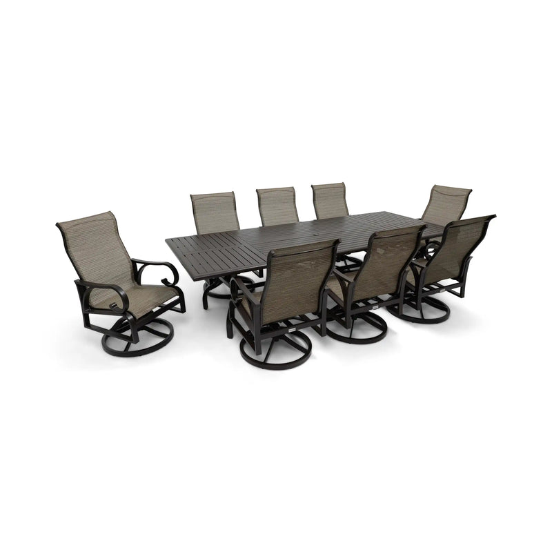 Aberdeen 9 Piece Dining Group W/ 44"x112" Rect. Table - The Great Escape