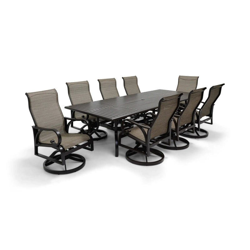 Aberdeen 9 Piece Dining Group W/ 44"x112" Rect. Table - The Great Escape