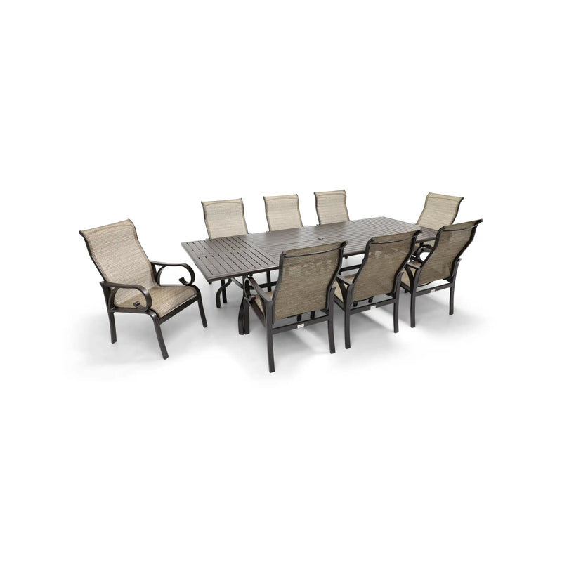 Aberdeen 9 Piece Dining Group W/ 44"x112" Rect. Table - The Great Escape