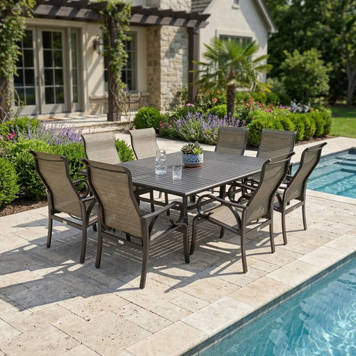 Aberdeen 9 Piece Dining Group W/ 60"x84" Rect. Table - The Great Escape