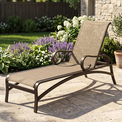 Aberdeen Deluxe Sling Chaise Lounge W/ Arms - The Great Escape