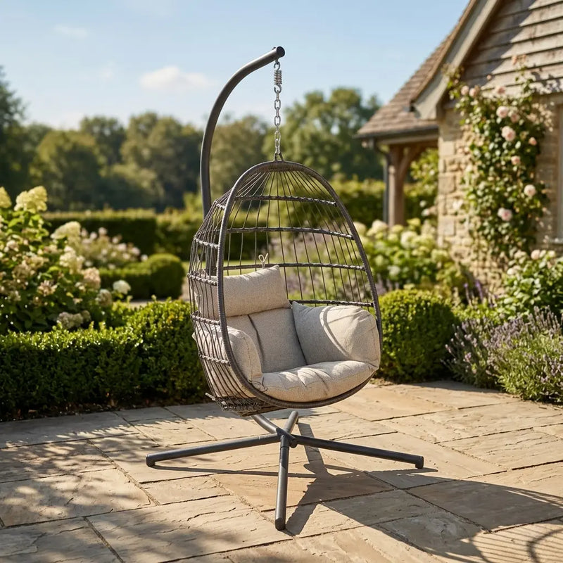 Deluxe Egg Swing W/ Cushion & Stand - The Great Escape