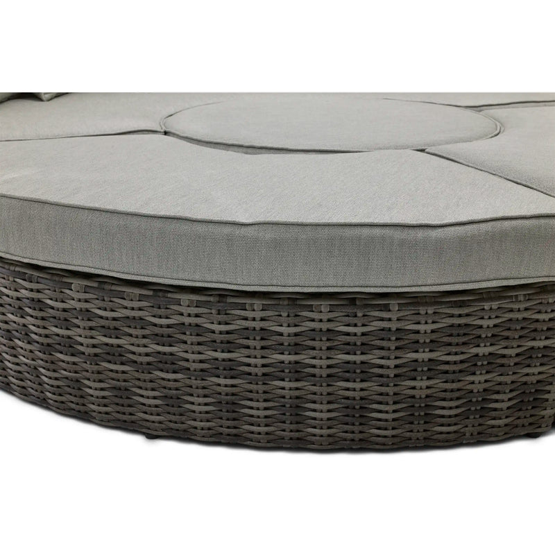 St. Kitts Grey 4 Piece 76" Rd. Daybed W/ Canopy Makar Oyster - The Great Escape